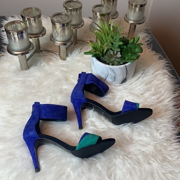 Aldo Women’s Deserto Bright Blue/Green Ankle Strap Dress Sandal Size 6.5 US - Picture 4 of 16